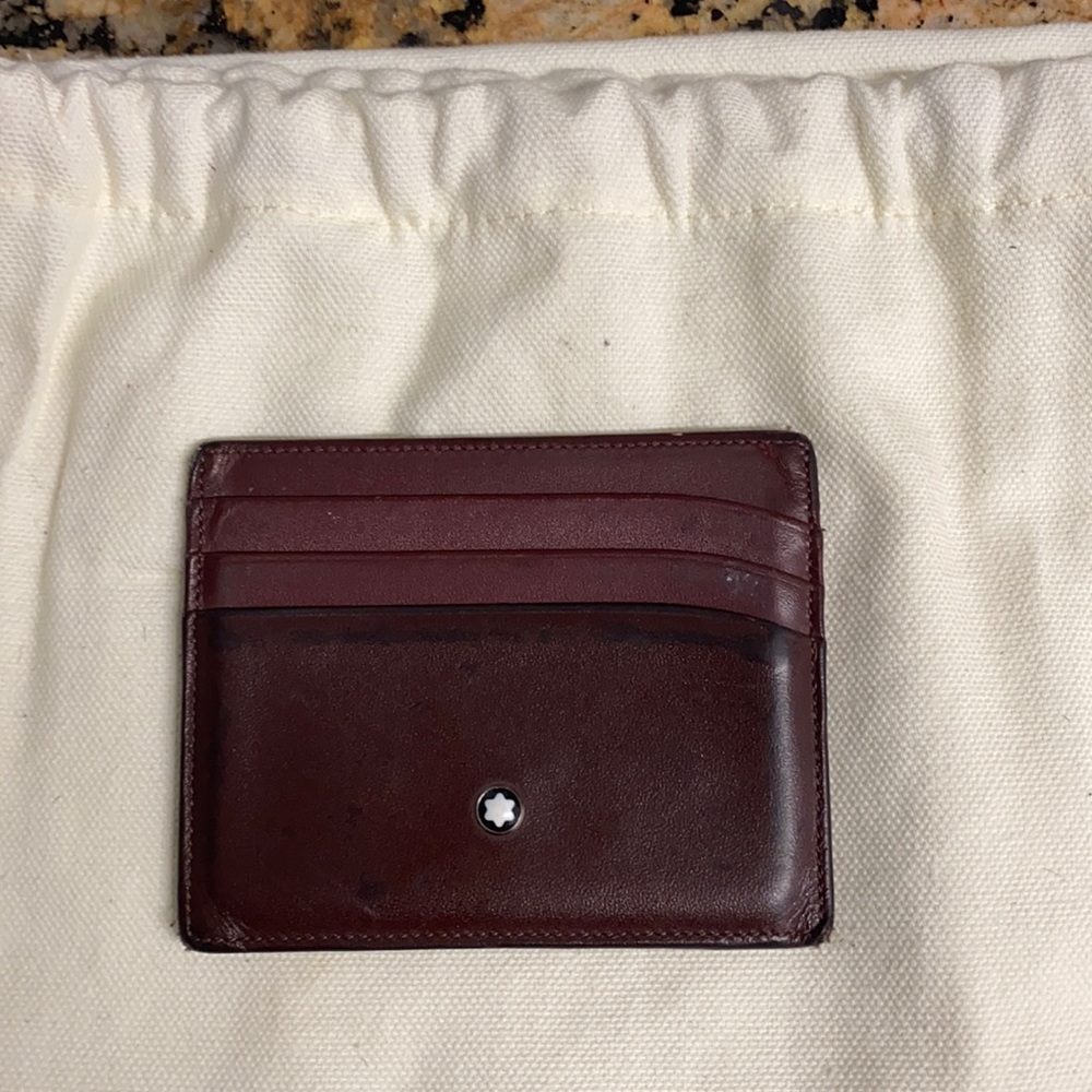 Mont Blank Card Holder Wallet Maroon